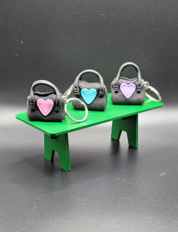 Polymer clay handbag keyring 112 scale miniature novelty gift