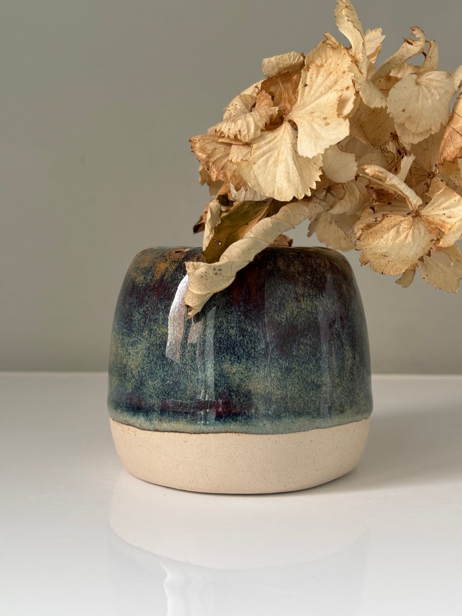 Handmade flower frog, Ikebana vase for fresh or dried flowers