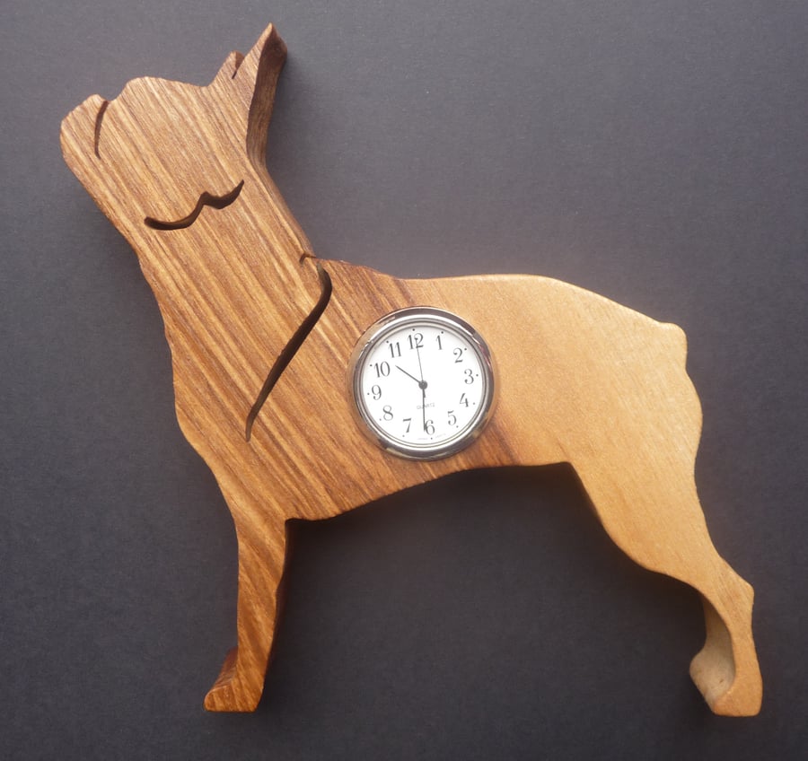 Shaped Boston Terrier Clock 