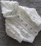 16" White Aran Jacket with Hood