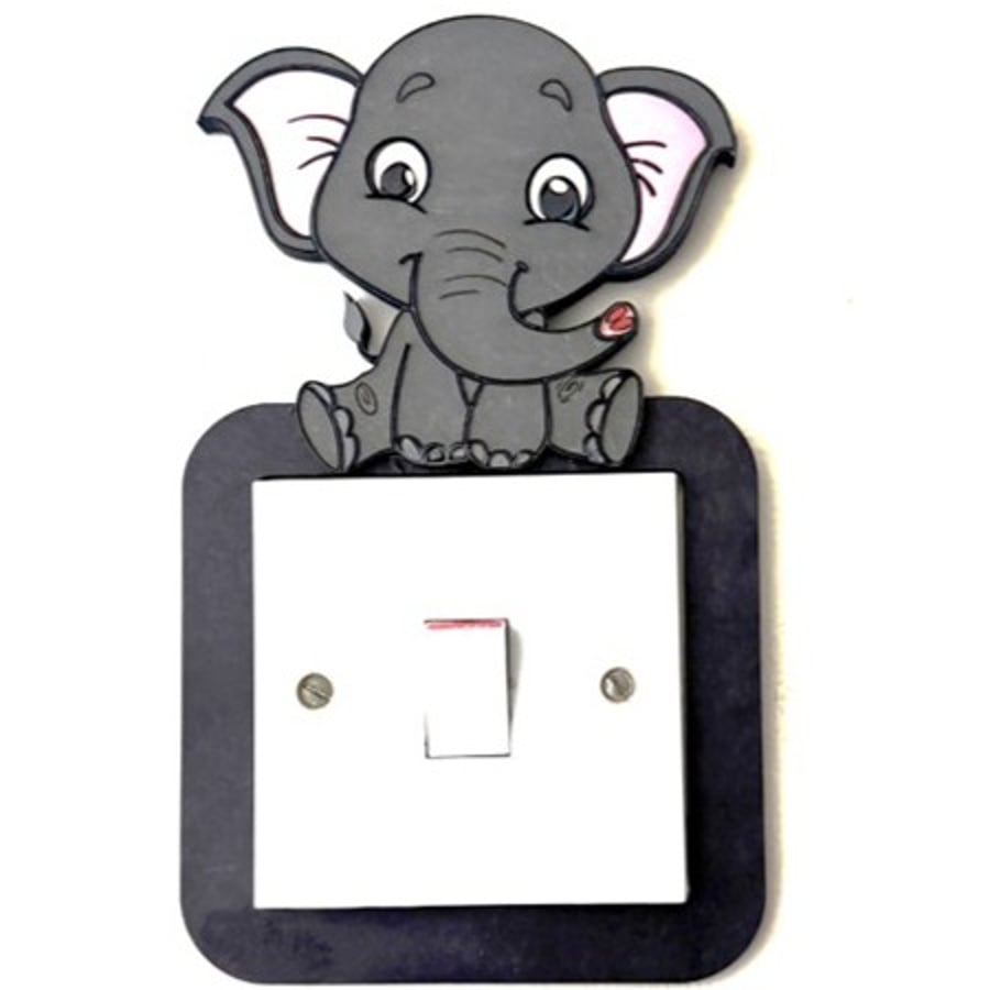 Baby Elephant Kids Light Switch Surround - kids bedroom nursery decor