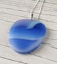 Periwinkle blue fused glass pendant - Image 1