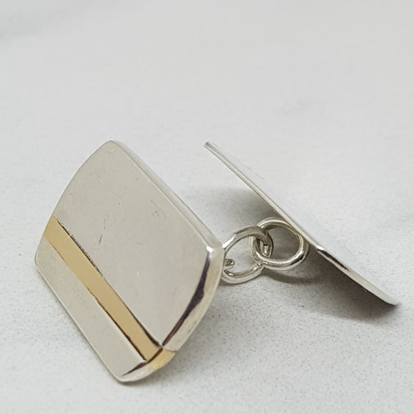 Carlos by Fedha - sterling silver cufflinks with solid gold inlay