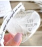 Personalised Feather Remembrance Bauble, Heart Glass Christmas Ornament, Baby Lo - Image 2