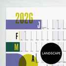 2026 A1 Landscape Colourful Wall Planner 
