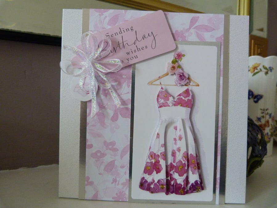 Pretty Pink Dress Birthday Card