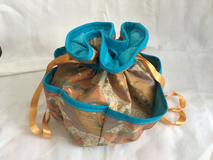 Pouch Bag, Drawstring Bag, Storage Bag, Art Deco, Great Gift Idea.