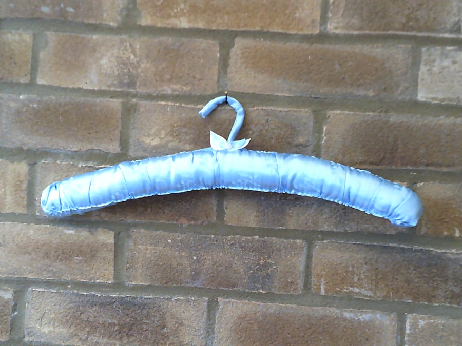 Pale Blue Satin Cover Hanger