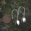 Silver Petal Dangle Earrings 