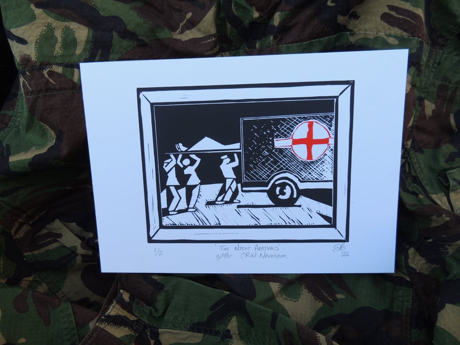 'The Night Arrivals' (after CRW Nevison) - Black & Red edition (edition of 2)