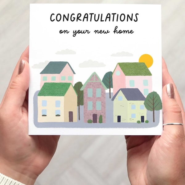 Congratulations on Your New Home Card, Illustrated New House Card