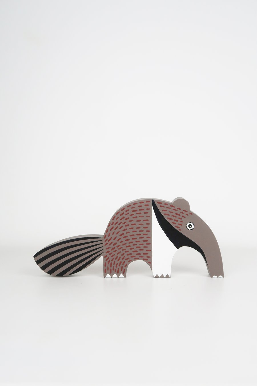 Anteater wooden ornament, jungle home decor, nursery decor.