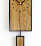 Rectangular Pendulum Wall Clock in Olive Wood and Old Ebony with Inlaid Squares - Image 3