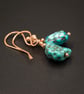Natural turquoise and copper earrings, Turquoise jewelry - Image 3