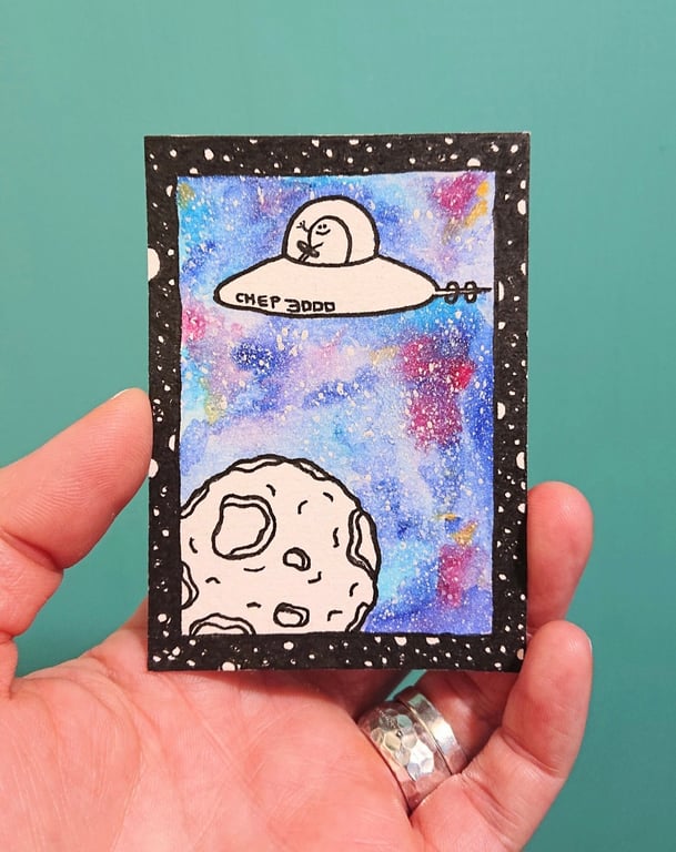 Chep 3000.Original ACEO watercolour and ink painting