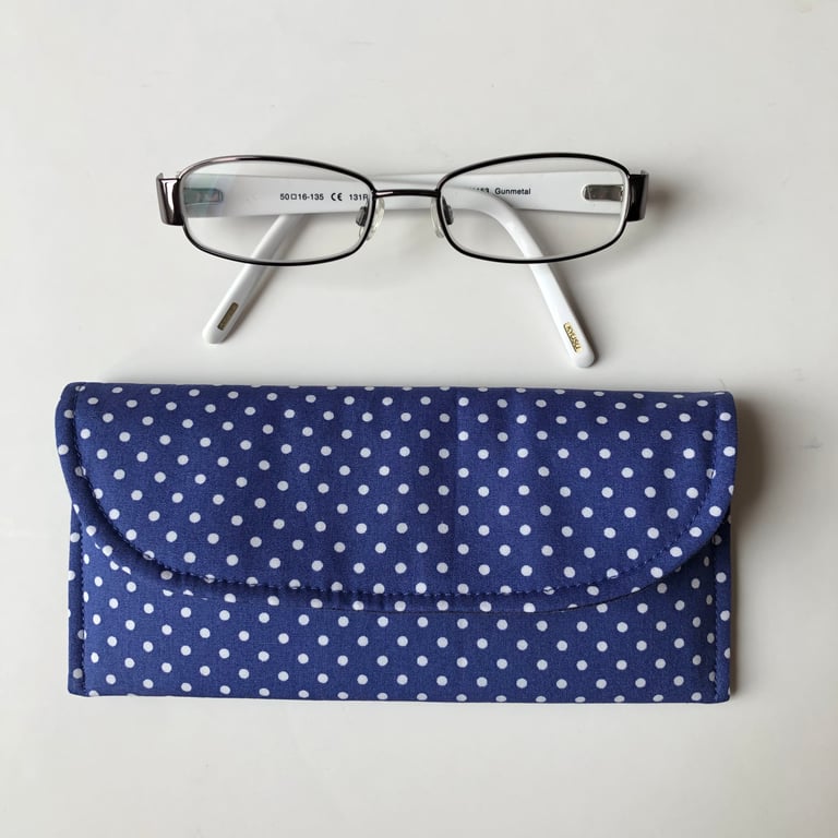Blue spotty glasses or sunglasses case