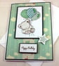 Handmade birthday card - teddy with balloons - Image 3