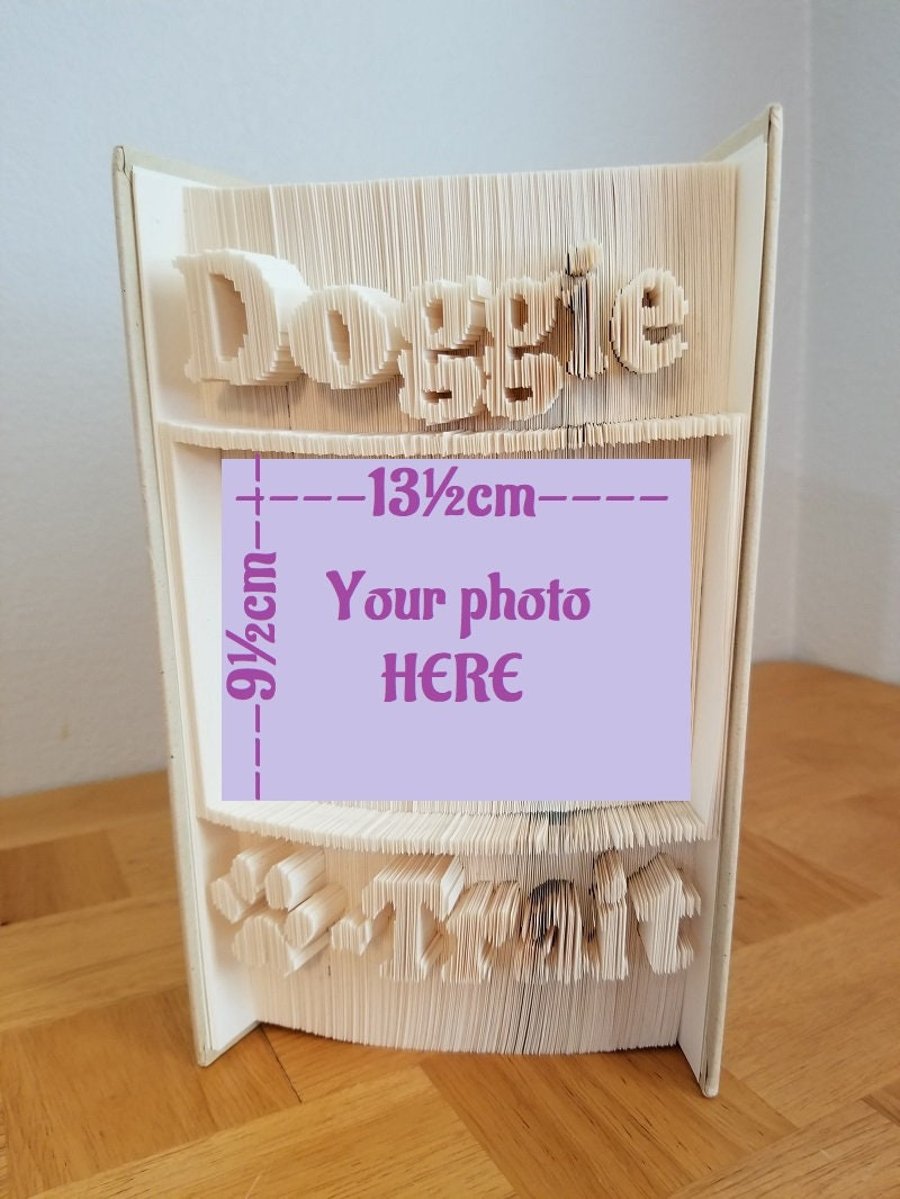 Doggie Paw-Trait Photo Frame CUT & FOLD Book Folding Pattern-EMAILED PDF PATTERN