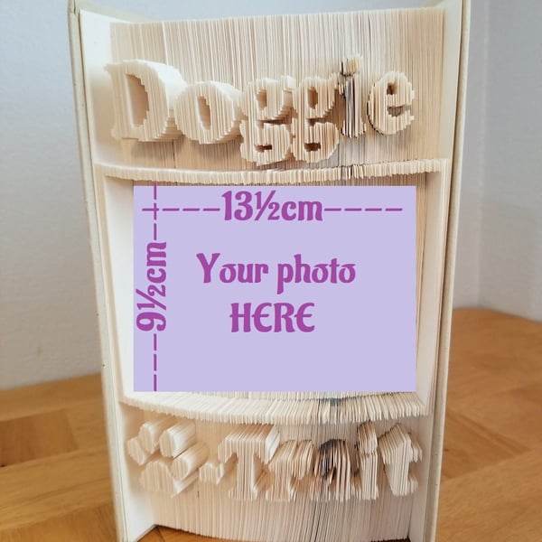 Doggie Paw-Trait Photo Frame CUT & FOLD Book Folding Pattern-EMAILED PDF PATTERN