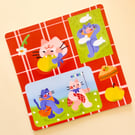 Cat picnic sticker sheet