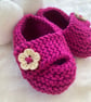 Hand knitted ‘Keelan’’ Chunky Strap Baby Girl’s Shoes (0-3 months) - Image 2