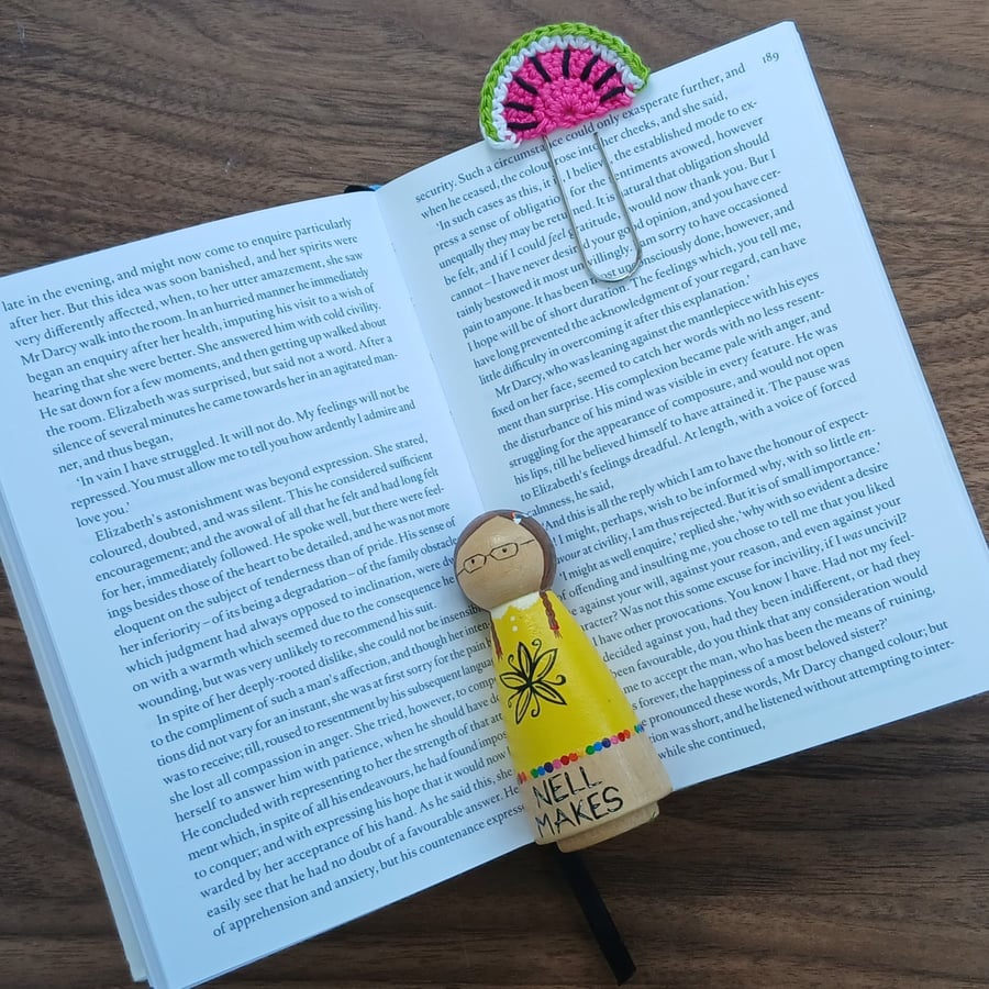 Watermelon giant paperclip bookmark