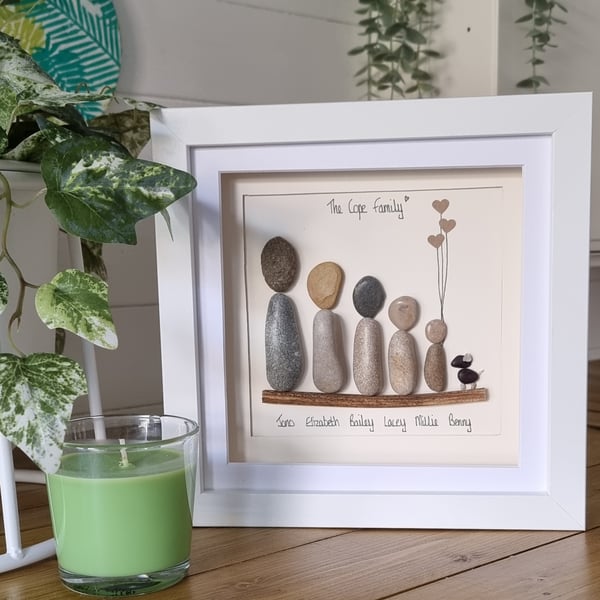 Personalised Our Family Pebble Picture 8" x 8"