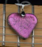 Pink Heart-shaped Dichroic Glass Pendant - 1266 - Image 6