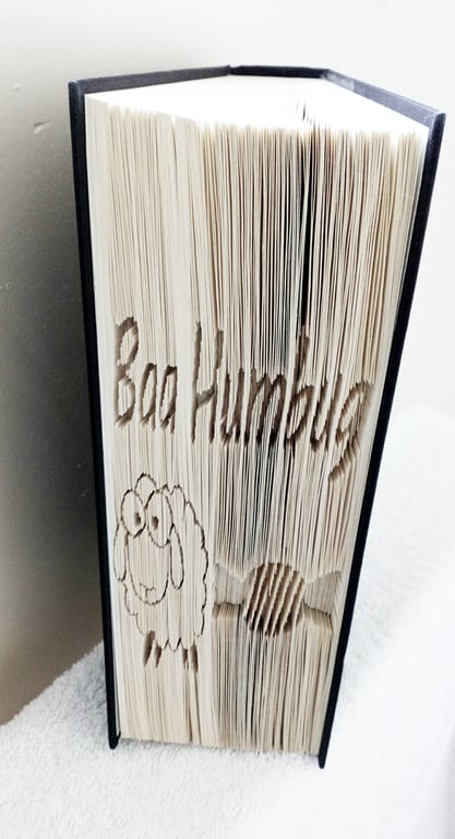 Baa Humbug Christmas CUT & FOLD Book Folding Pattern - EMAILED PDF PATTERN
