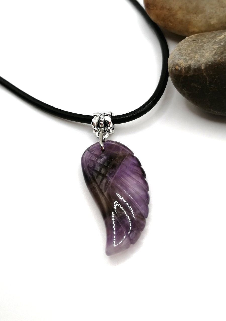 Amethyst Angel Wing Necklace