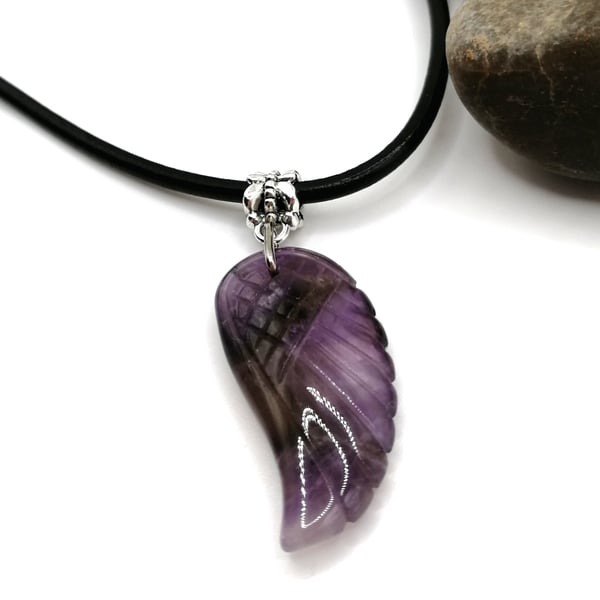 Amethyst Angel Wing Necklace