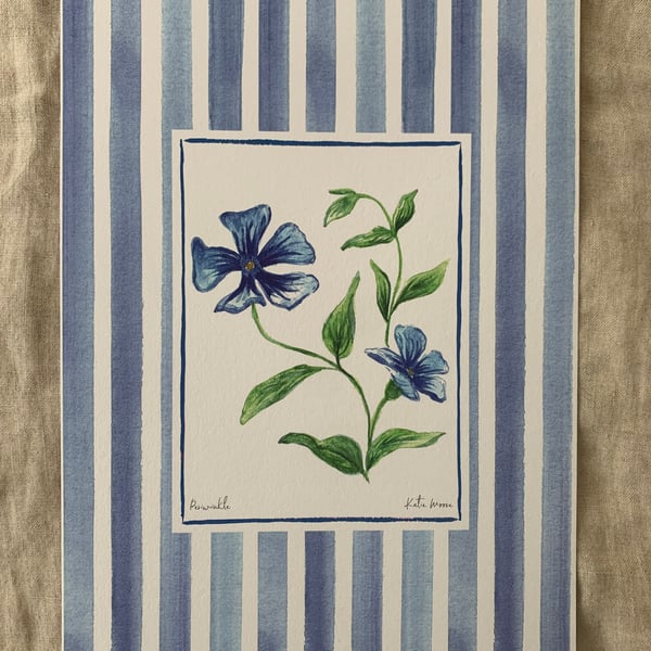 Periwinkle Stripe A4 Eco-Friendly Art Print