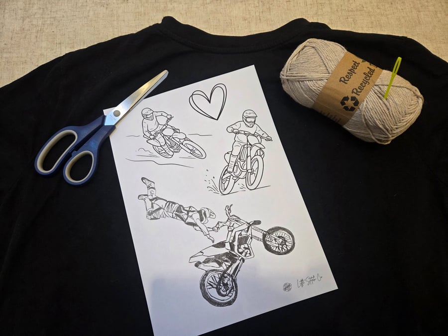 MOTO X - Stick and stitch embroidery templates 