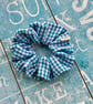 Blue and white check gingham scrunchie - Image 4