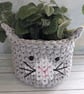 Cat face basket, Animal basket, Pet gift, Storage basket, cat lovers - Image 2