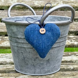 DENIM HEART - plain, navy blue