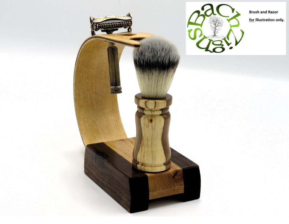 Laminated Maple,Ash,Black Walnut wood Shaving Stand for brush & razor.(SKU-SS25)