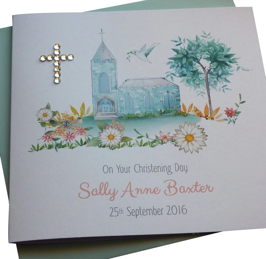Christening or Baptism Church Design Personalised Card