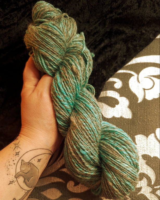 Hedgewitch Moss handspun yarn - 200 yards - Wool-Silk blend