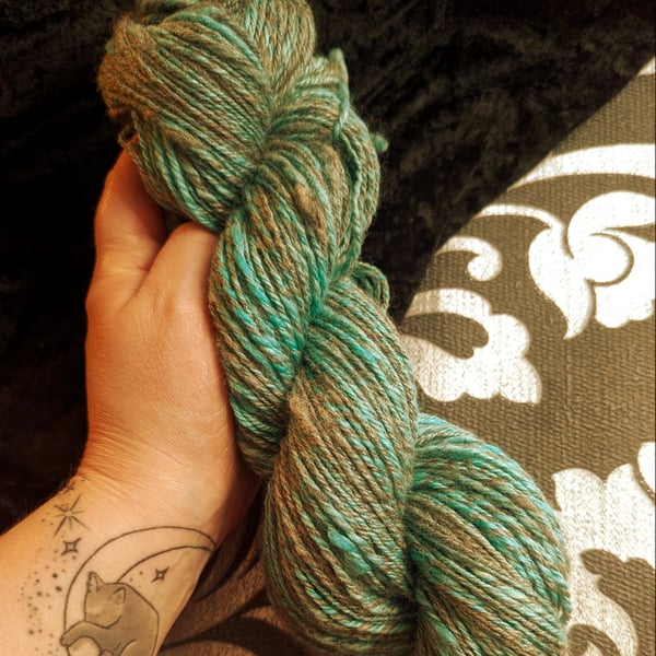 Hedgewitch Moss handspun yarn - 200 yards - Wool-Silk blend
