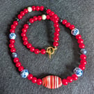 Red Beaded Necklace 
