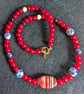 Red Beaded Necklace 