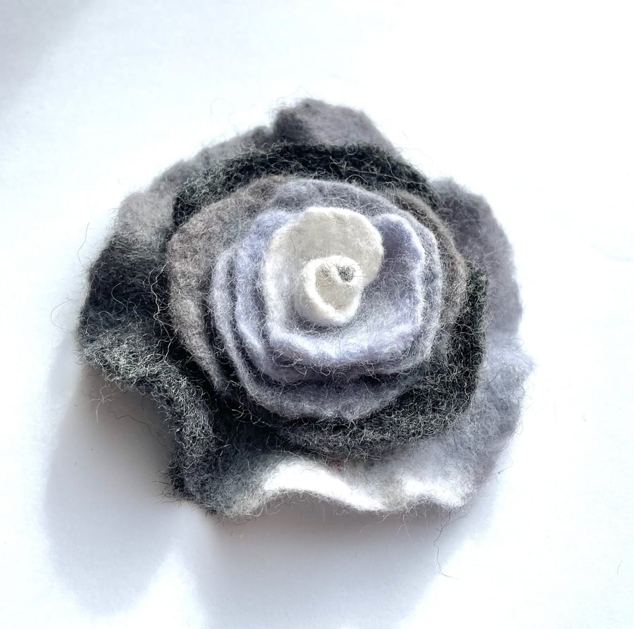 Rose Brooch Felt Flowers Pin Handmade Item Merino Wool Felt Unusual Jewellery Fl