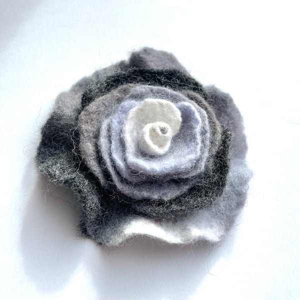 Rose Brooch Felt Flowers Pin Handmade Item Merino Wool Felt Unusual Jewellery Fl