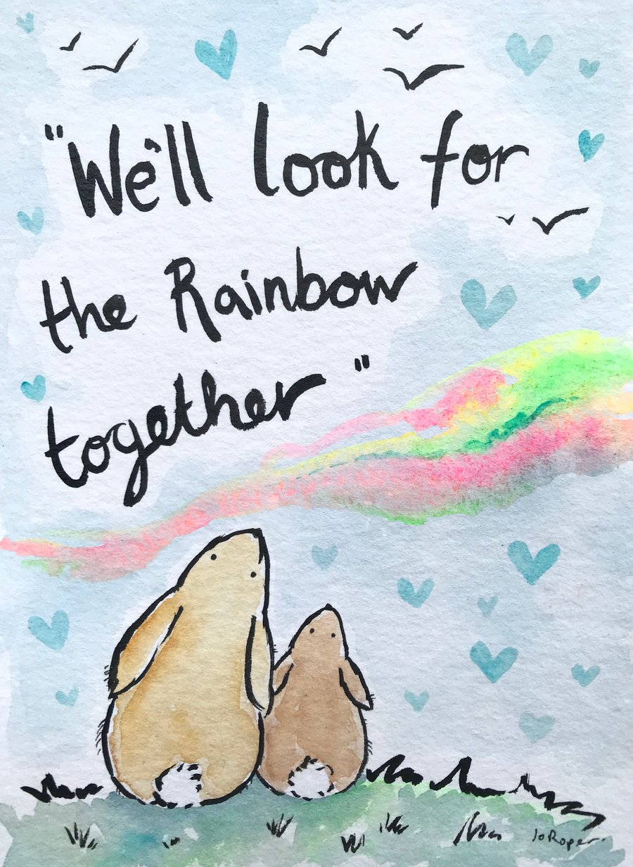 Rainbow hunters together Original painting Jo Roper
