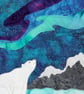 Northern Lights Polar Bear Pattern Art Quilt Wall Hanging  - Image 3