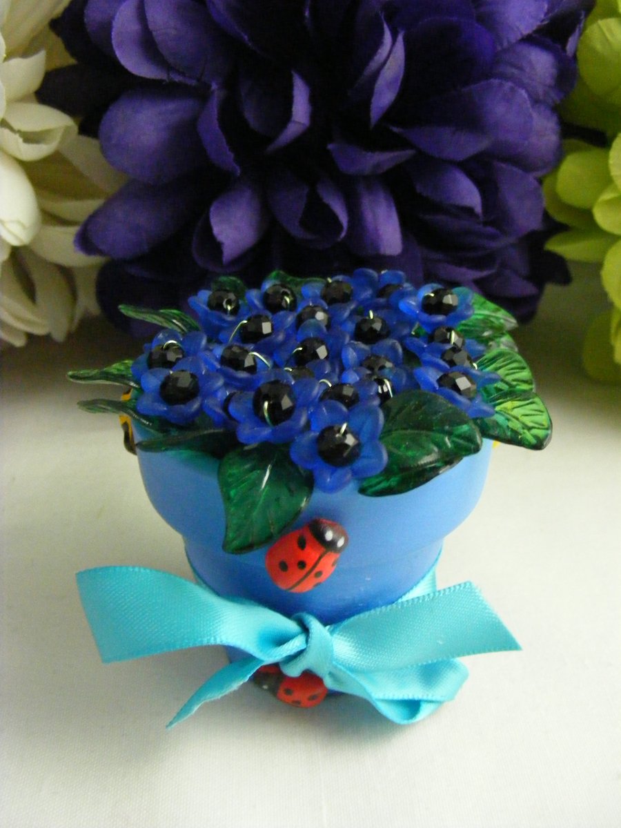 Blue Anemone Flower Pot