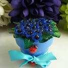 Blue Anemone Flower Pot