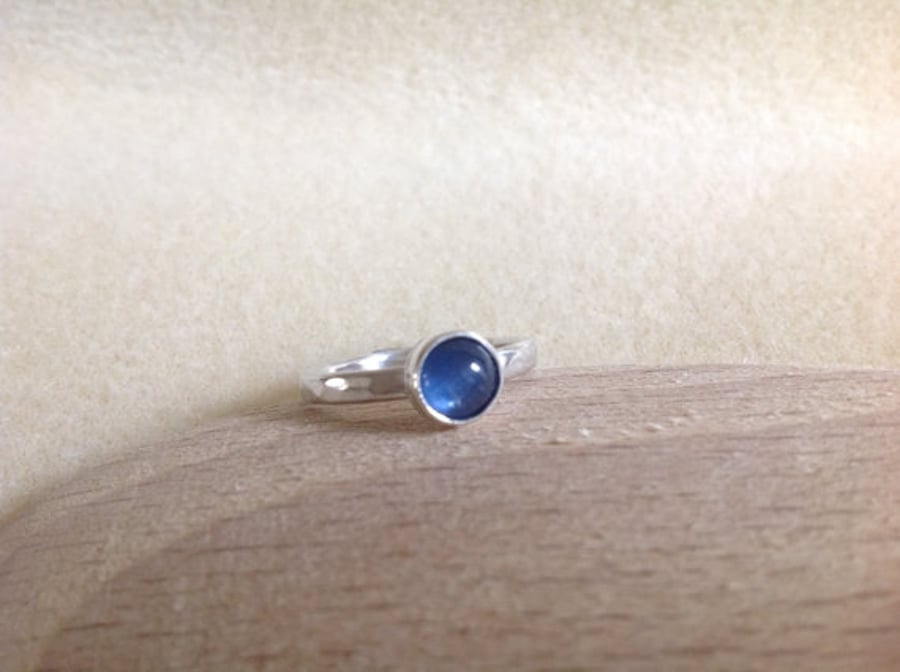 Blue Kyanite Sterling and Fine silver ring