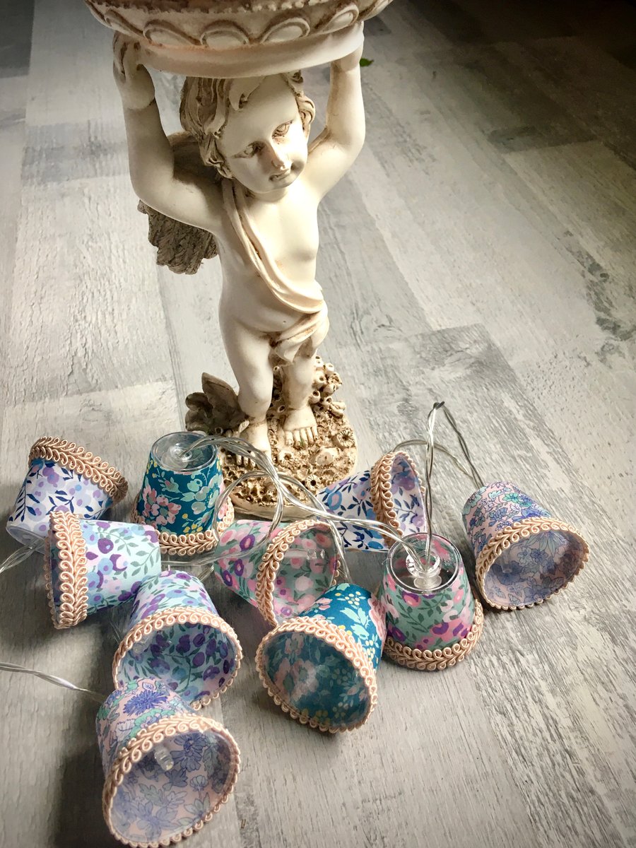Mini Lampshade Fairy Lights - Liberty fabric - Wiltshire and Felicite